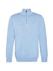 Barbour® Blue 100% Cotton Quarter Zip Jumper - Image 6 of 6