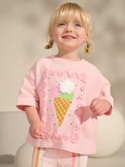 Pink Stripe Ice Cream Top & Flare Leggings Set (3mths-7yrs) - Image 3 of 9