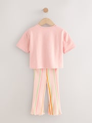 Pink Stripe Ice Cream Top & Flare Leggings Set (3mths-7yrs) - Image 7 of 9