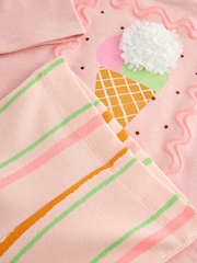 Pink Stripe Ice Cream Top & Flare Leggings Set (3mths-7yrs) - Image 9 of 9