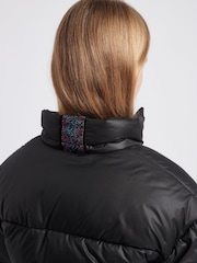 Juicy Couture Black Girls Label Diamante Stripe Puffer Coat - Image 5 of 10