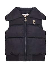 Juicy Couture Black Girls Diamante Collar Gilet - Image 7 of 10