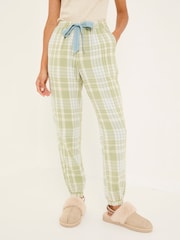 FatFace Cora Green 100% Cotton Check Pyjama Bottoms - Image 1 of 6