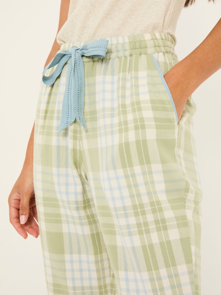 FatFace Cora Green 100% Cotton Check Pyjama Bottoms - Image 5 of 6