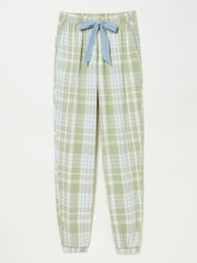 FatFace Cora Green 100% Cotton Check Pyjama Bottoms - Image 6 of 6