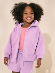 Lilac Purple Zip Through Hoodie (3mths-7yrs) - Image 1 of 8