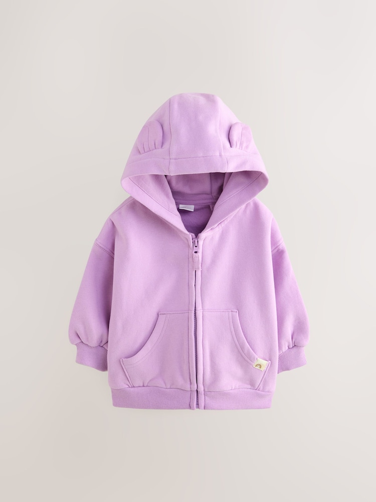Violet lilas - Sweat à capuche zippé (3mths-7yrs) - Image 5 of 8