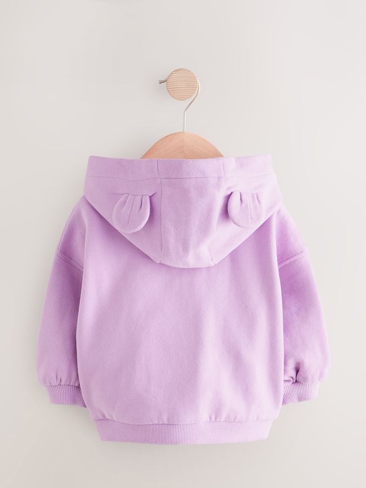 Violet lilas - Sweat à capuche zippé (3mths-7yrs) - Image 6 of 8