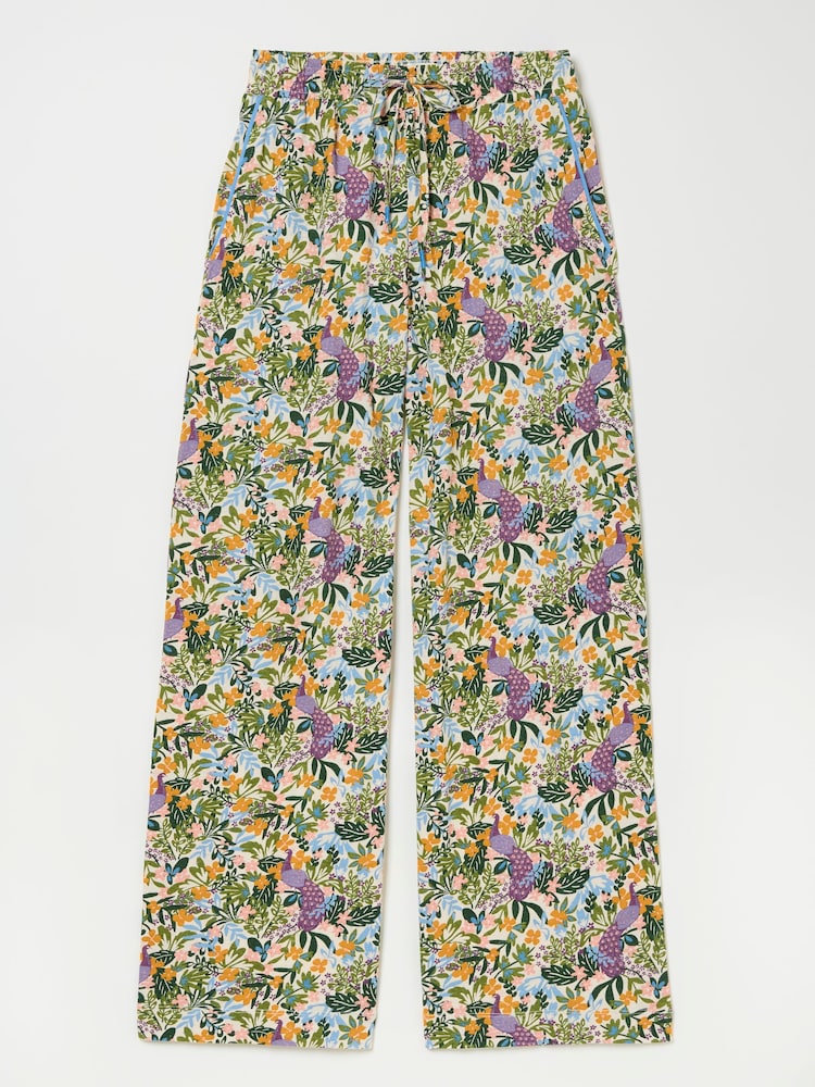 FatFace Lola Multi Peacock Linen Blend Pyjama Bottoms - Image 6 of 6