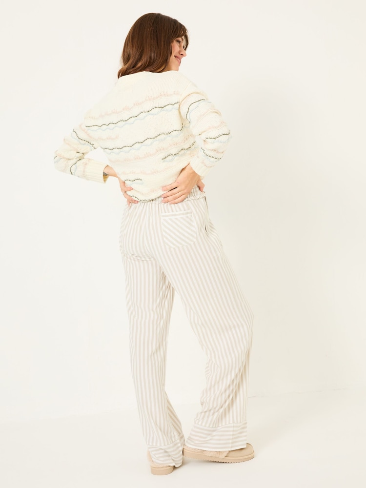 FatFace Lola Natural Stripe Pyjama Bottoms - Image 2 of 5 FatFace Lola Natural Stripe Pyjama Bottoms - Image 2 of 5
