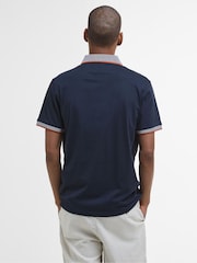 Barbour® Navy/Red Cornsay 100% Cotton Polo Shirt - Image 3 of 6