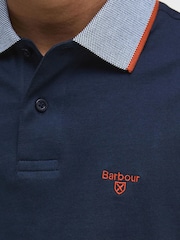 Barbour® Navy/Red Cornsay 100% Cotton Polo Shirt - Image 5 of 6