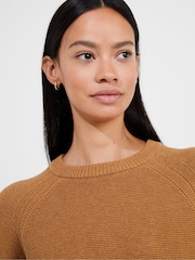 French Connection Brown Lilly Mozart Crew Neck 100% Cotton Jumper - Image 3 of 4