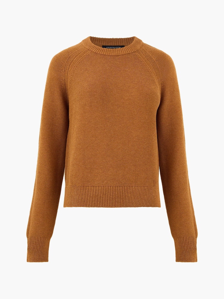 French Connection Brown Lilly Mozart Crew Neck 100% Cotton Jumper - Image 4 of 4