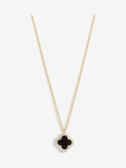 Jon Richard Gold Tone Jet Clover Pendant Necklace - Image 1 of 4