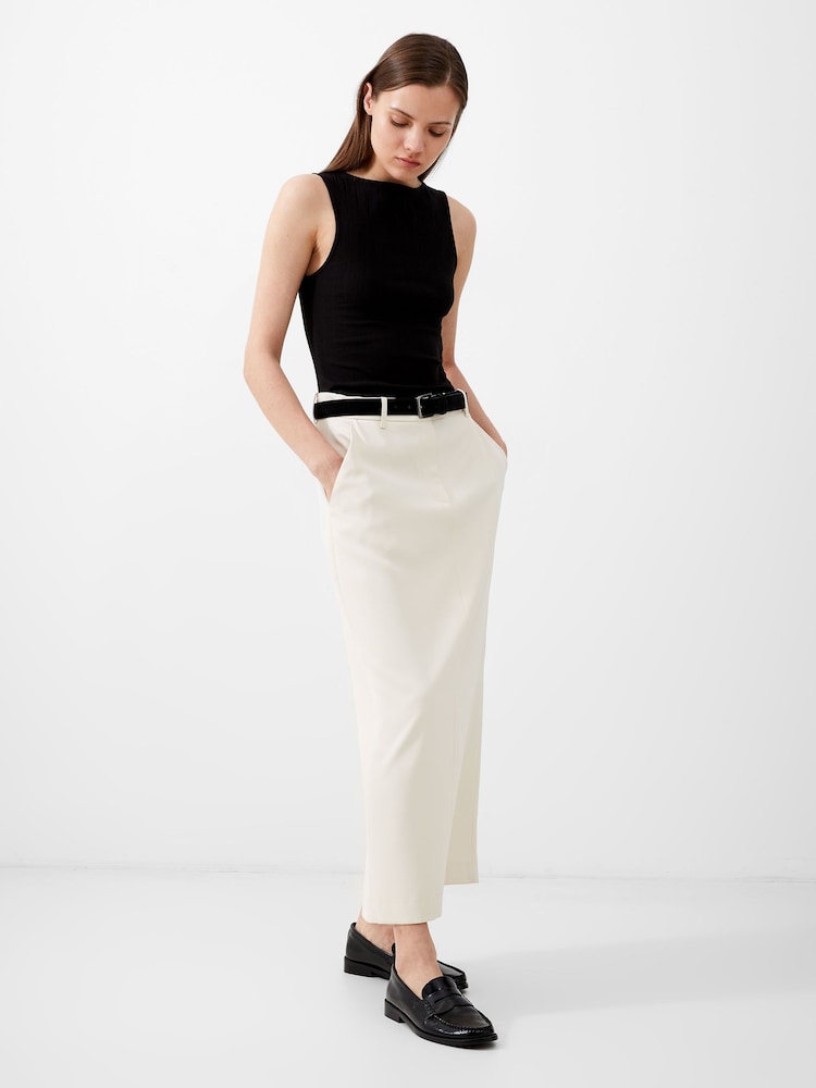 French Connection Cream Harrie Suiting Midi Skirt - Image 1 of 4