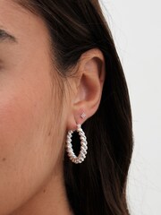 Jon Richard Silver Tone Polished Twist Hoop Earrings - Image 3 of 3