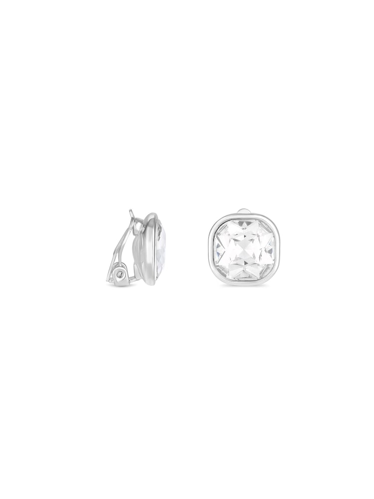 Jon Richard Silver Tone Crystal Stone Clip Earrings - Image 1 of 2
