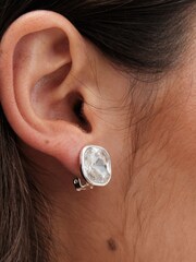Jon Richard Silver Tone Crystal Stone Clip Earrings - Image 2 of 2