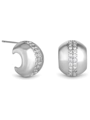Jon Richard Silver Tone Polished Crystal Dome Stud Earrings - Image 1 of 3