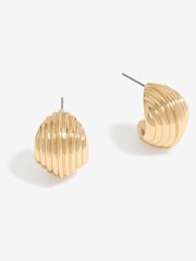 Jon Richard Gold Tone Ridged Hoop Earrings - Image 1 of 3