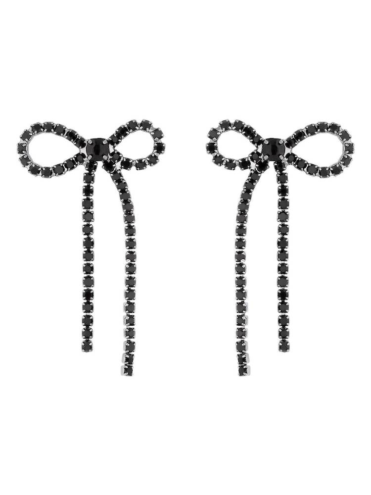 Jon Richard Black Tone Jet Bow Earrings - Image 1 of 2