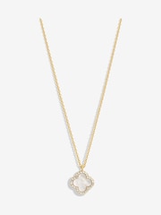 Jon Richard Gold Tone Mother of Pearl Clover Pendant Necklace - Image 1 of 3
