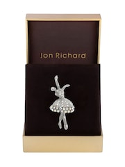 Jon Richard Silver Tone Gift Boxed Crystal Ballerina Brooch - Image 1 of 3