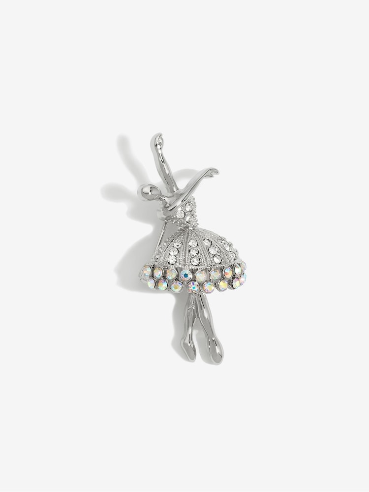 Jon Richard Silver Tone Gift Boxed Crystal Ballerina Brooch - Image 2 of 3