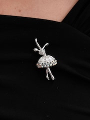 Jon Richard Silver Tone Gift Boxed Crystal Ballerina Brooch - Image 3 of 3