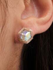 Jon Richard Gold Tone Cube Drop Earrings - Image 2 of 3