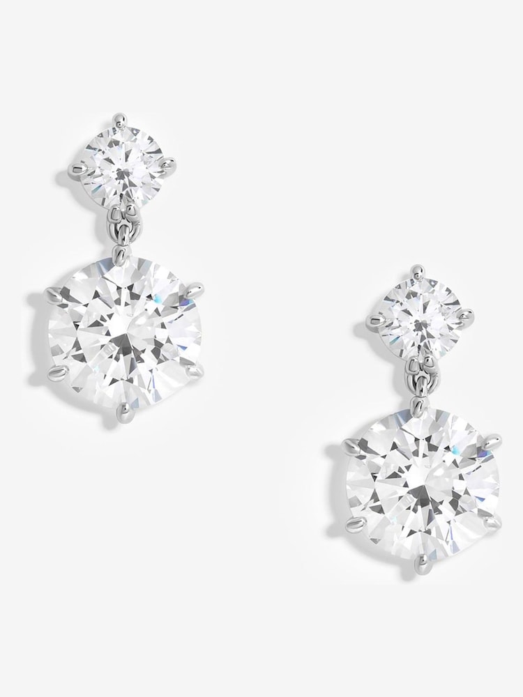 Jon Richard Silver Tone Double Bessel Drop Earrings - Image 1 of 2