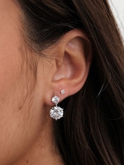 Jon Richard Silver Tone Double Bessel Drop Earrings - Image 2 of 2