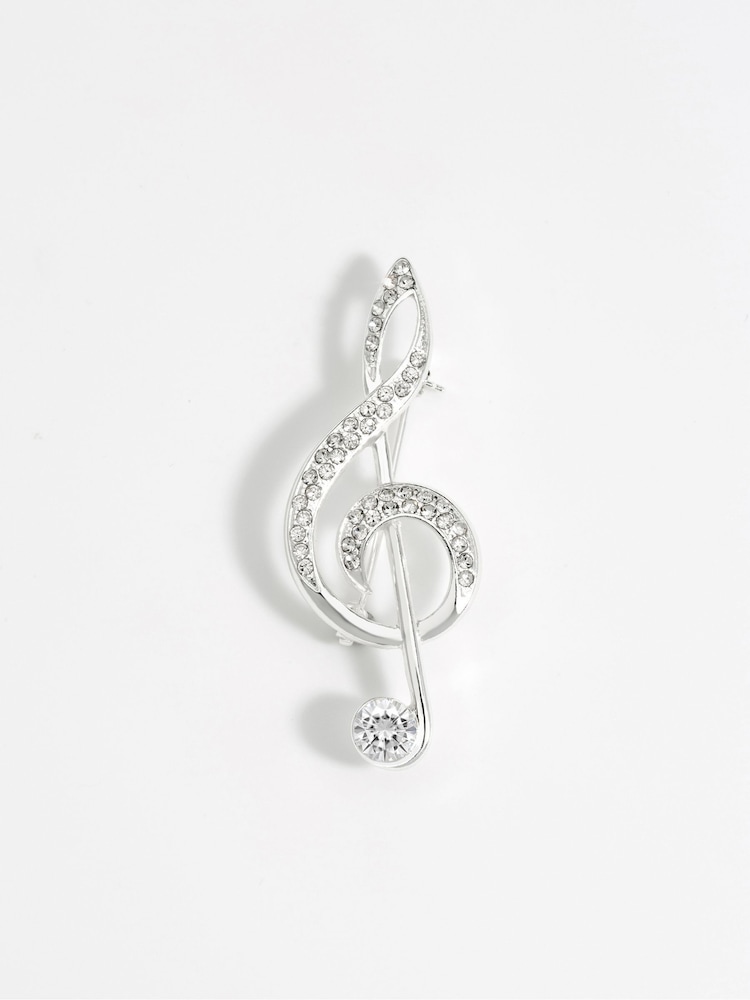 Jon Richard Silver Tone Gift Boxed Crystal Music Note Brooch - Image 2 of 3