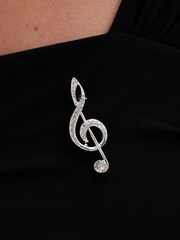 Jon Richard Silver Tone Gift Boxed Crystal Music Note Brooch - Image 3 of 3