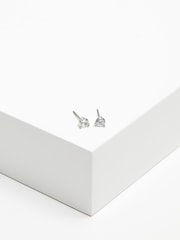 Jon Richard Silver Tone Cubic Zirconia Round Stud Earrings - Image 1 of 3