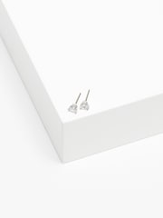 Jon Richard Silver Tone Cubic Zirconia Round Stud Earrings - Image 2 of 3