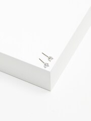 Jon Richard Silver Tone Cubic Zirconia Round Stud Earrings - Image 3 of 3