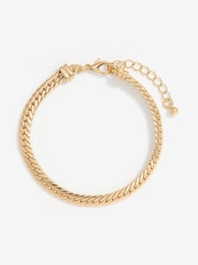 Jon Richard Gold Tone Herringbone Chain Bracelet - Image 1 of 3