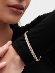 Jon Richard Gold Tone Herringbone Chain Bracelet - Image 2 of 3