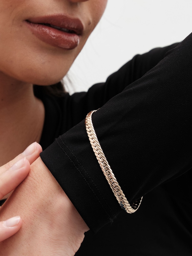 Jon Richard Gold Tone Herringbone Chain Bracelet - Image 2 of 3