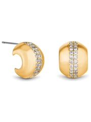 Jon Richard Gold Tone Polished Crystal Dome Stud Earrings - Image 1 of 3