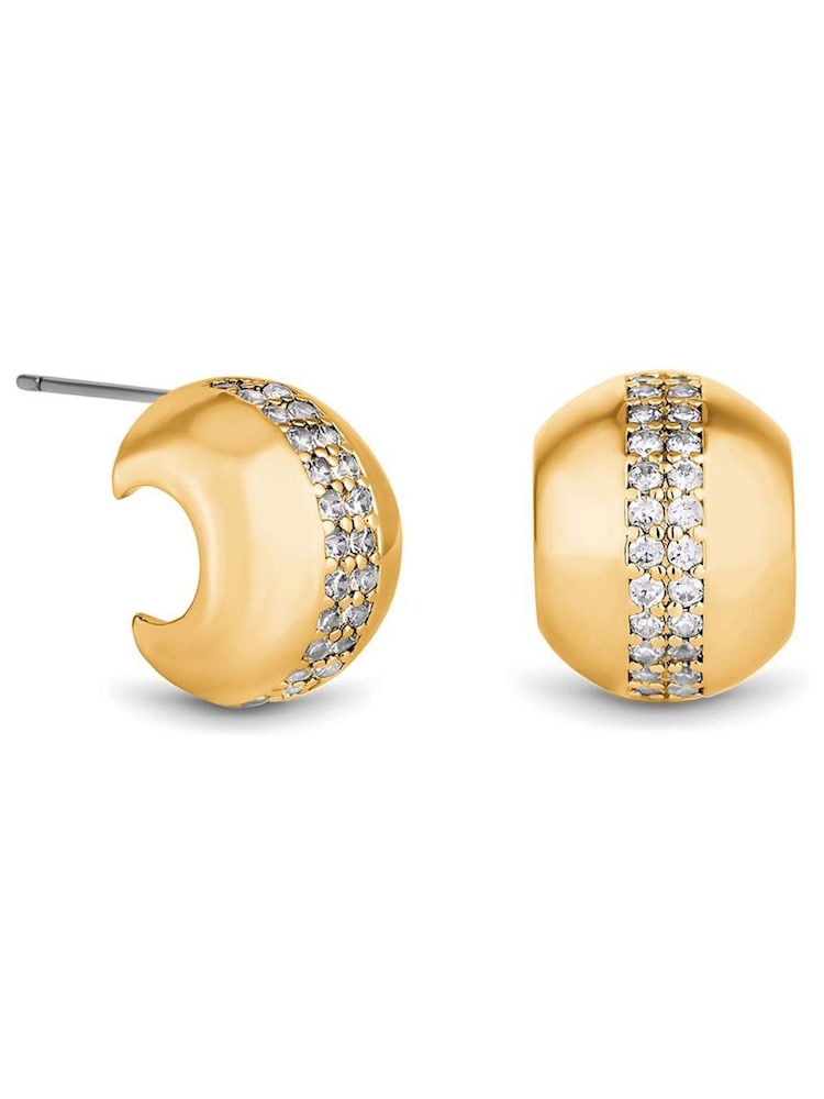 Jon Richard Gold Tone Polished Crystal Dome Stud Earrings - Image 1 of 3