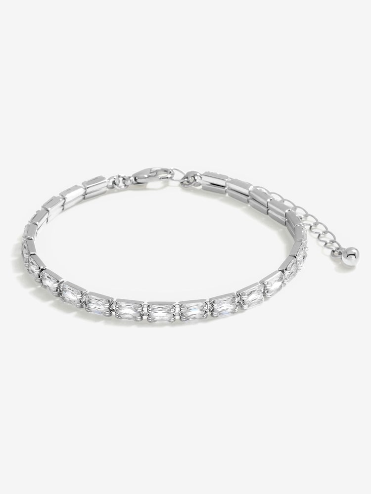 Jon Richard Silver Tone Crystal Baguette Bracelet - Image 1 of 4
