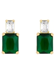Jon Richard Gold Tone Emerald Stud Earrings - Image 1 of 2