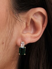 Jon Richard Gold Tone Emerald Stud Earrings - Image 2 of 2