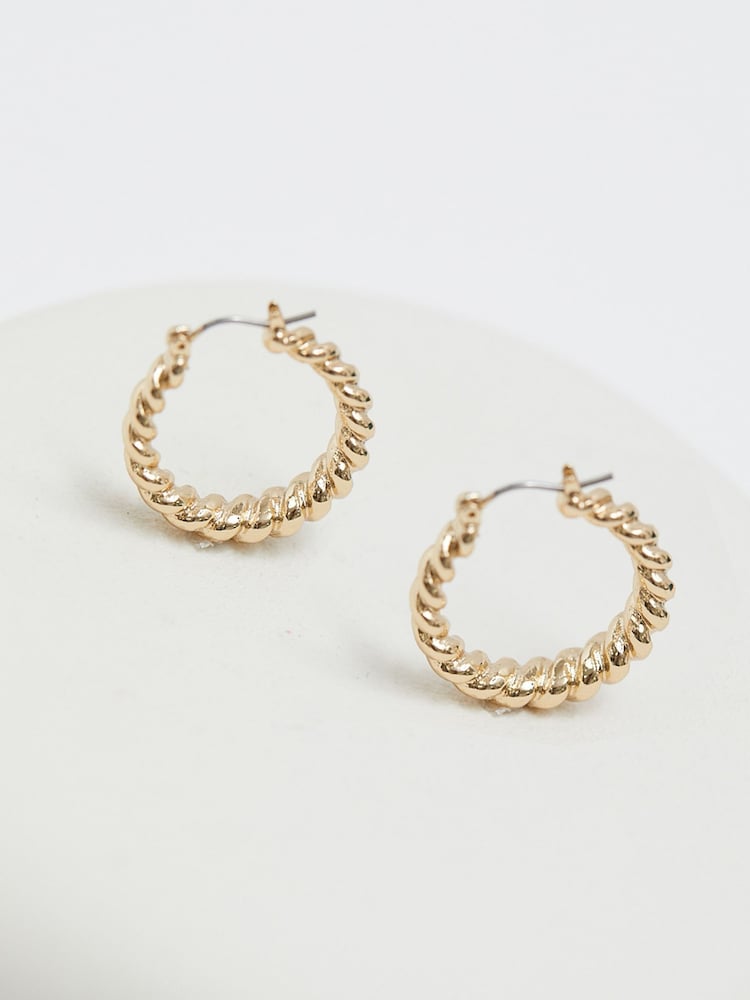 Jon Richard Gold Tone Polished Twist Hoop Earrings - Image 1 of 3 Jon Richard Gold Tone Polished Twist Hoop Earrings - Image 1 of 3