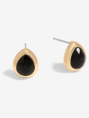 Jon Richard Gold Tone Jet Peardrop Stud Earrings - Image 1 of 3