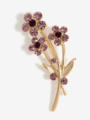 Jon Richard Gold Tone Amethyst Floral Brooch - Image 1 of 3