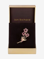 Jon Richard Gold Tone Amethyst Floral Brooch - Image 2 of 3